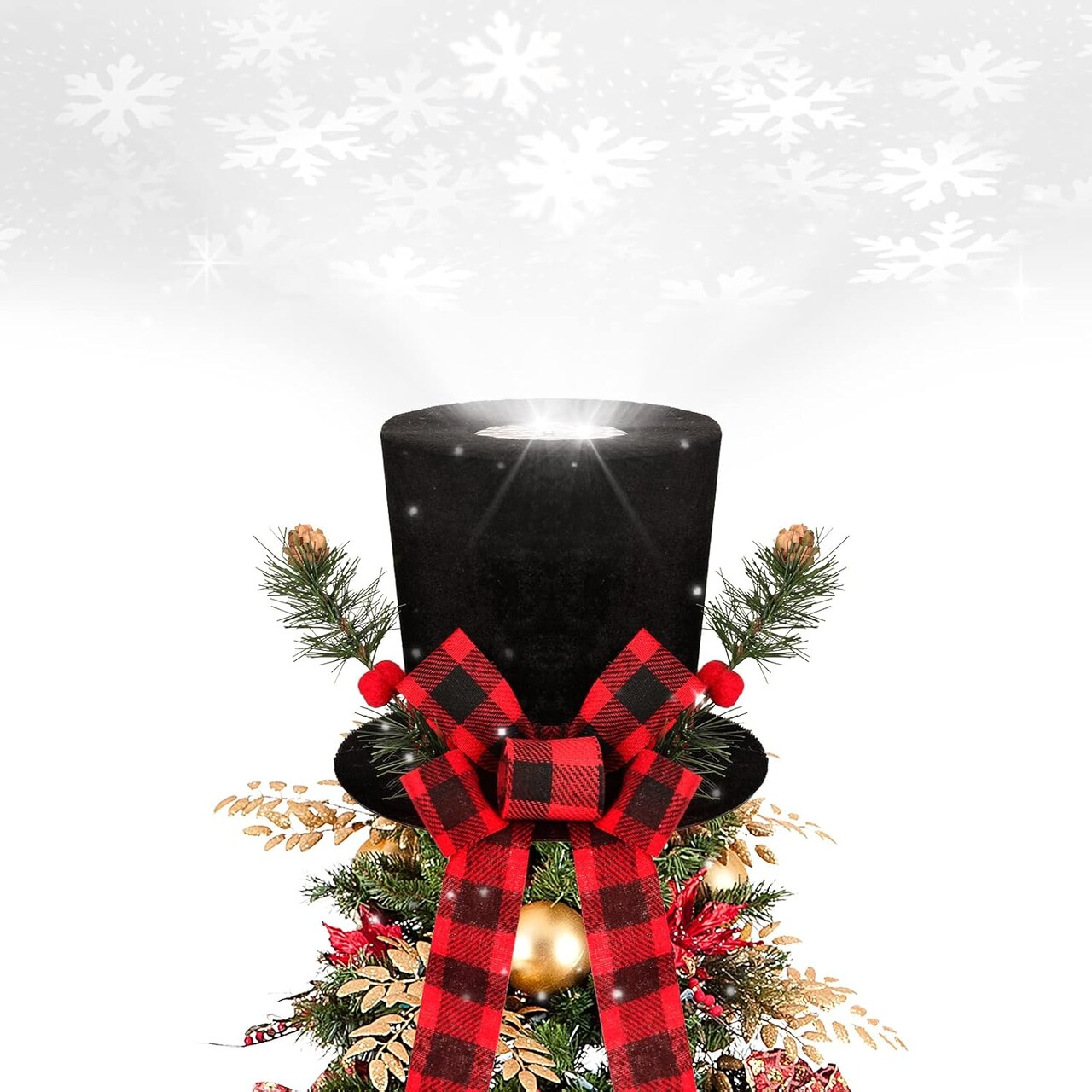 Christmas Tree Topper Hat(	Black-hat) 7.36 x 7.32 x 6.54 inches